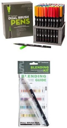 10-Count Blendable Brush and Fine Tip Markers 2 Pack Grayscale 10-Pack 56171 Dual Brush Pen Art Markers 