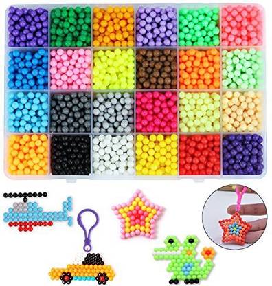 Outgeek Fuse Beads 24 Colors 3600 Beads Refill Water Spray Beads Magic Water Sticky Beads Art Crafts Toys For Kids Beginners Fuse Beads 24 Colors 3600 Beads Refill Water Spray Beads