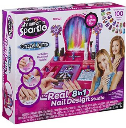 Cra-Z-Art Shimmer N' Sparkle - Crazy Lights Real 8-in-1 Nail Design Studio  - Shimmer N' Sparkle - Crazy Lights Real 8-in-1 Nail Design Studio . shop  for Cra-Z-Art products in India. |