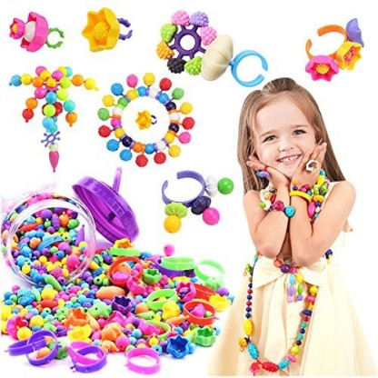 Pop Snap Bead Jewelry DIY Jewelry Kit For Kids 275-Pcs B Toys - 