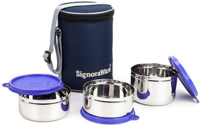 signoraware 3 container lunch box