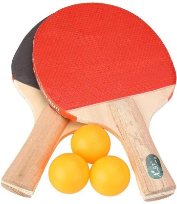 1 Pair Table Tennis Racket Ping Pong Paddle Bat with 3 Training Balls Set 