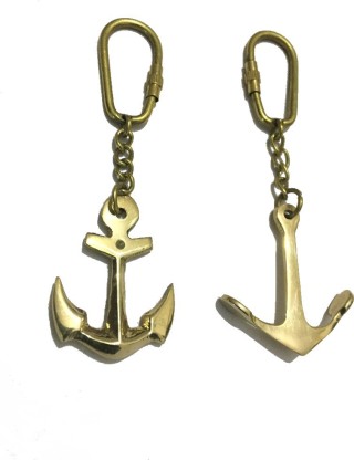 5x Beautiful Brass Ship Anchor Key chain old style antique qualityNautical Xmas 