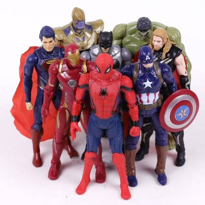 8pcs/set The Avengers Action Figuren Hulk Spiderman Kapitän Ironman Thor Batman