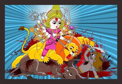 Mad Masters Maa Durga in Abstract art 1 Piece wooden framed painting |Wall Art | Mad Masters Maa Durga in Abstract art 1 Piece wooden framed painting |Wall Art |