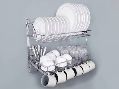 Levon Wall Mount Kitchen Dish Rack Plate Cutlery Stand Kitchen Utensils Rack Modern Kitchen Storage Organiser Size 455 X 255 X 270 Mm Utensil Kitchen Rack Price In India Buy Levon Wall