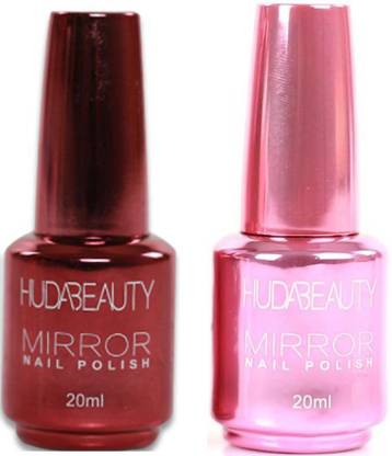 Huda Beauty Mirror Nail paint Top Trending Pack of 2 Red - Price in India,  Buy Huda Beauty Mirror Nail paint Top Trending Pack of 2 Red Online In India,  Reviews, Ratings