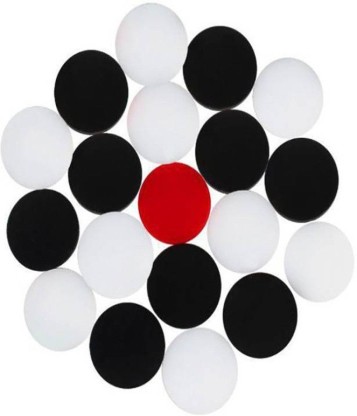 Standard Size, Red, Black, White Plastic Lightweight Carrom Tournament Coins 