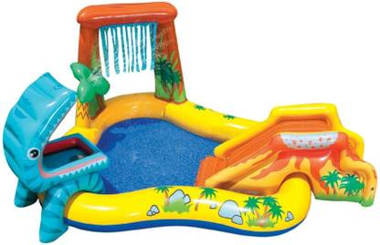 Azin Intex A Original Inflatable Dinosaur Kids Play Center Swimming Pool Paddling Pool With Inbuilt Water Spray Slide With 6 Balls Inflatable Swimming Pool Price In India Buy Azin Intex
