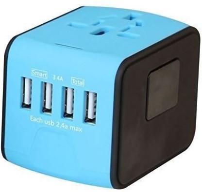 Invero® UK to EU European Travel Adaptor 1 Way with 2x USB Charging Ports Ideal for Smartphones Tablets Cameras and more 
