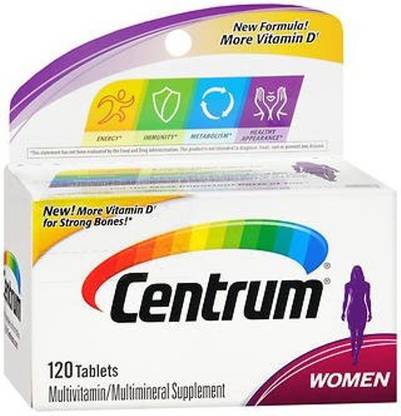 centrum women 120 count multivitamin multimineral supplement tablet vitamin d3