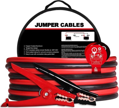 0AWG x 20Ft TOPDC Jumper Cables 0 Gauge 20 Feet Heavy Duty Booster Cables with Carry Bag 