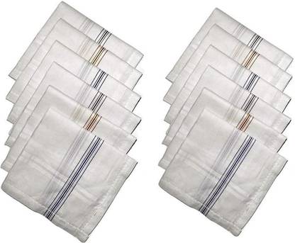 Best White Handkerchief with color lining Pack of 12,Made ...