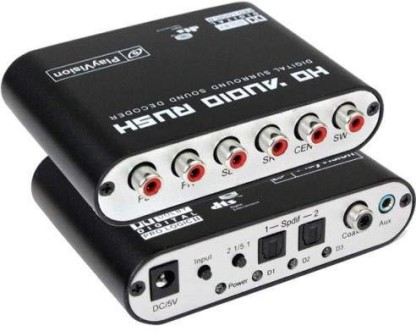 Digital to Analog Decoder Spdif/Toslink Coaxial to RCA L/R Audio Converter with 3.5mm Audio Support DTS and Dolby Double decoding 