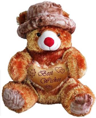 Teddy Bear Cute Stuffed Toys Brown With Cap  - 36 inch