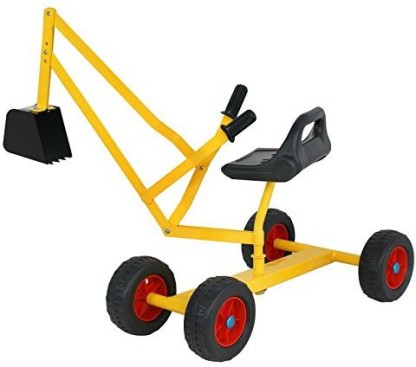 Outdoor Sandbox Toy Heavy Duty Steel Digging Scooper Excavator Crane with 4 Wheels Costzon 8 Kids Ride-on Sand Digger 