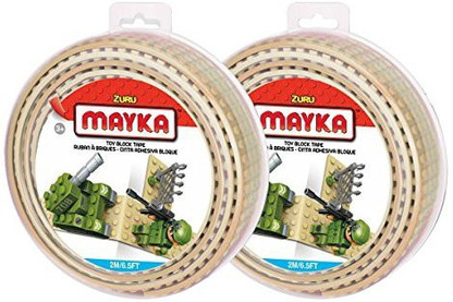 Choose from 9 Colours by Zuru 6.5ft 4-Stud Mayka Toy Block Adhesive Tape 2m 