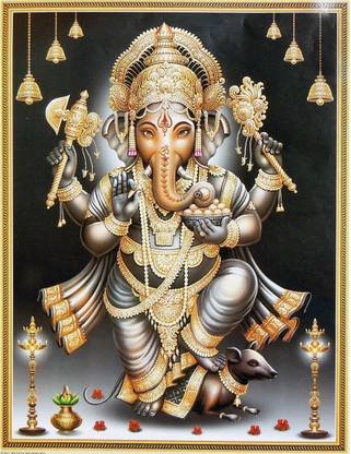 Paper Plane Design Medium Matte Finish Lord Ganesha Ganpati Ji 12 X 18 Size Wall Sticker Colourful For Ganesh Chaturthi Diwali Price In India Buy Paper Plane Design Medium Matte Finish