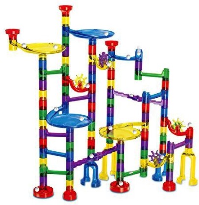 WELCOMY Marble Run Toy Set 135 Pieces Pipeline Game STEM Learning Toy Educational Construction Building Blocks Toy Set for Kids 