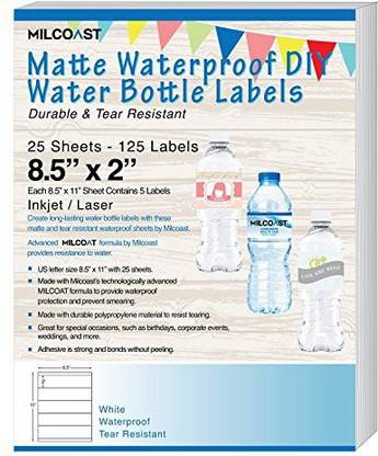 Milcoast Matte Waterproof Tear Resistant DIY Water Bottle ...