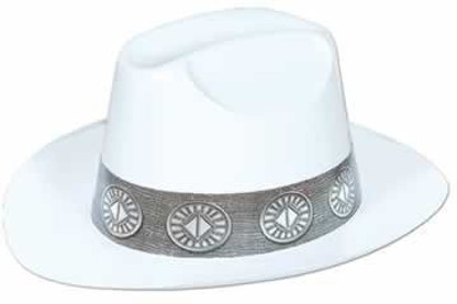 Beistle 66742 White Plastic Cowboy Hat 