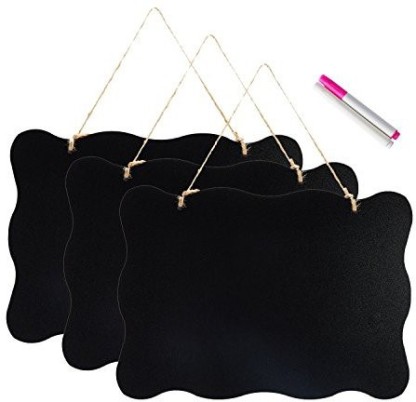 4pk Wall Hanging Chalkboard Sign Double-Sided Message Board w/Hanging String 