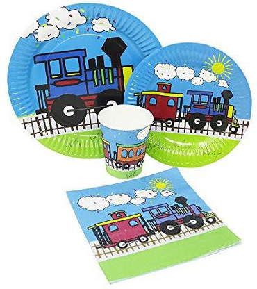 1st Birthday Tableware Train-Themed Birthday Blue Orchards Train Standard Party Packs Baby Shower Supplies 65+ Pieces for 16 Guests! 1st Birthday Tableware Train-Themed Birthday Blue Orchards Train Standard Party Packs Baby Shower Supplies 65+ Pieces for 16 Guests!