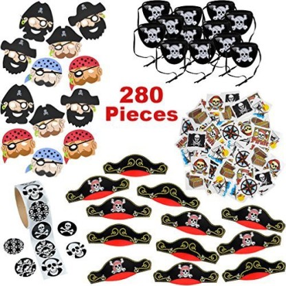 Pack 10 Childrens Birthday Party Blowers Boys Pirate 