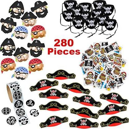 Mr E Mc Pirate Party Supplies For Boys And Girls 280 Birthday Party Favors Decorations For 12 Kids Pirate Hat Eye Patch Stickers Pirate Party Supplies For Boys And Girls