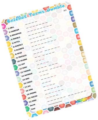 Partystuff Cricket Terms Word Jumble Word Jumble In Paper Games 12 Cards Word Games Board Game Cricket Terms Word Jumble Word Jumble In Paper Games 12 Cards Buy