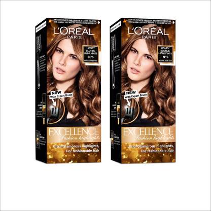 L'Oréal Paris Excellence Fashion Highlights Hair Color, Pack of Two , Honey  Blonde - Price in India, Buy L'Oréal Paris Excellence Fashion Highlights  Hair Color, Pack of Two , Honey Blonde Online