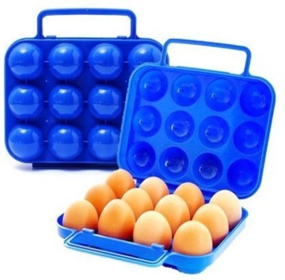 Egg Carrier Container Portable Easter Matching Slot Tray Holder Shockproof Box Storage Case for Outdoor Camping 4 Eggs 