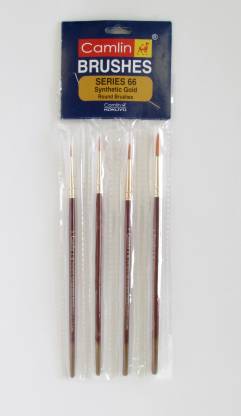 Camlin Series 66 – 4 Brushes Pack Synthetic Hair  (Brown)