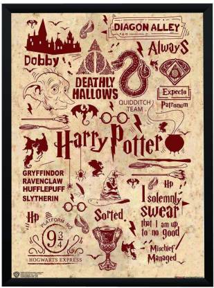 WB Official Licensed Harry Potter Quotes Art Typography Poster Typography A4 Frame Paper Print