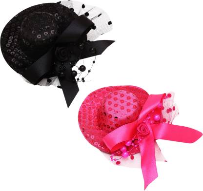 Sanjog DarkPink & Black Color Small Hat Hair Clip For Baby Girls/Girls-Pack  of 2 Hair Clip Price in India - Buy Sanjog DarkPink & Black Color Small Hat  Hair Clip For Baby