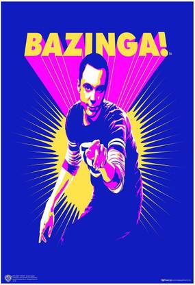 WB Official Licensed Big Bang Theory Sheldon Cooper Bazinga Poster A4 ...