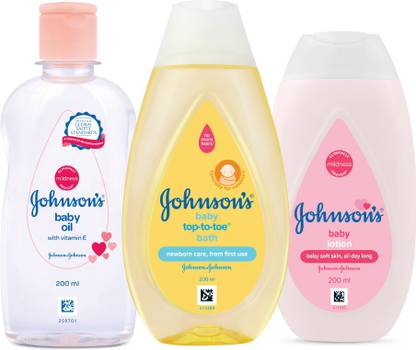 Johnson S Baby Wash Top To Toe 200ml Baby Oil 200ml Baby Lotion 200ml Baby Bathing Combo Pack Buy Baby Care Combo In India Flipkart Com