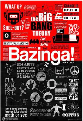 WB Official Licensed BigBang Theory Bazinga Sheldon Cooper Typograpyhy Text  Quotes Icons Poster A3+ 13 x 19 inches Paper Print - Movies posters in  India - Buy art, film, design, movie, music,