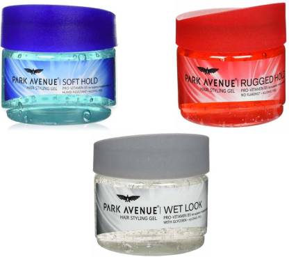 PARK AVENUE Hair Gel Soft Hold + Rugged Hold + Wet Look 300g x 3 Pack Of 3 Hair  Gel - Price in India, Buy PARK AVENUE Hair Gel Soft Hold +