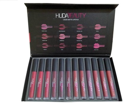 huda lipstick set of 12 flipkart