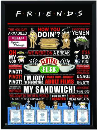 Friends Sayings Tv Show Wb Official Licensed Friends Quote Infographic Sayings Tv Series Poster A4  Frame Paper Print - Movies Posters In India - Buy Art, Film, Design, Movie,  Music, Nature And Educational Paintings/Wallpapers At Flipkart.com