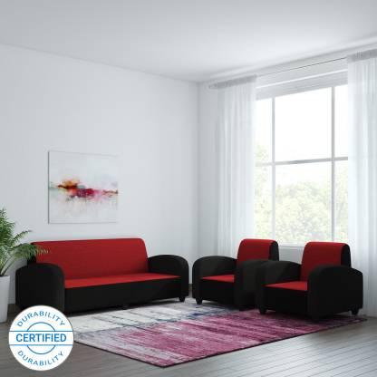 Bharat Lifestyle Quatra Fabric, Red Colour Sofa Set