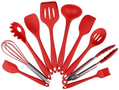 Safe Soft and Non-stick Flexible Silicone Rubber Spatulas Cooking Utensils Strong Stainless Steel Core Kitchen Utensils Silicone Spatula Set Yamoo 10 Piece Heat-Resistant Spatulas & Baking Spoon 