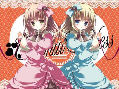 Y2v0klk5aj7m0m One pair of twins are born every 160 births from japanese women. https www flipkart com athah anime original long hair blonde twins bow green eyes blue brown blush smile 13 19 inches wall poster matte finish paper print p itmf9hc8ydmwemmn