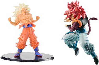 Imodish Dragon Ball Z Dbz Set Of 2 Pcs Goku Ultra Instinct White Hair And Super Saiyan 4 Gogeta Action Figure With Stand Dragon Ball Z Dbz Set Of 2 Pcs