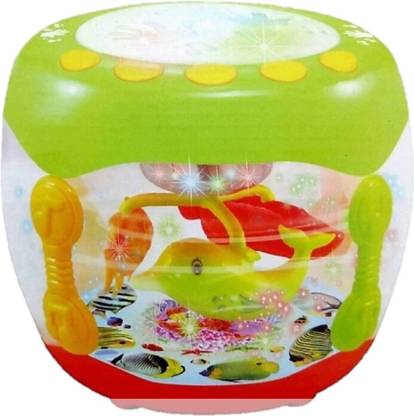 Collectionmart Musical Fish Aquarium Drum Toy With 3d Lights And Music Musical Fish Aquarium Drum Toy With 3d Lights And Music Buy Drum Toys In India Shop For Collectionmart Products