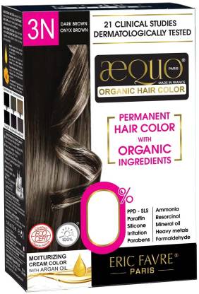 aequo Organic Women 3N Dark Brown Hair Colour-170ml- Derma Certified , Dark Brown/Onyx Brown