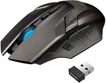 Black Basics Wireless Computer Mouse with USB Nano Receiver 