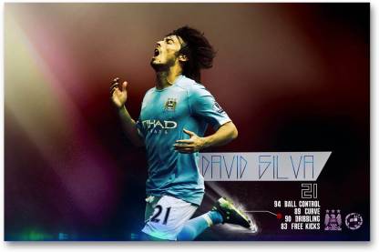 Manchester City . Wall Poster - David Silva - HD Quality Football Poster  Paper Print - Decorative posters in India - Buy art, film, design, movie,  music, nature and educational paintings/wallpapers at 