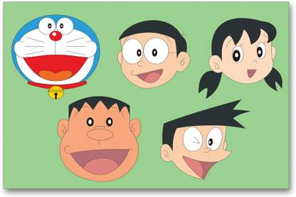 Wall Poster - Doraemon - character Faces - Children Cartoon Poster - HD Quality Wall Poster Paper Print - Decorative posters in India - Buy art, film, design, movie, music, nature and Wall Poster - Doraemon - character Faces - Children Cartoon Poster - HD Quality Wall Poster Paper Print - Decorative posters in India - Buy art, film, design, movie, music, nature and